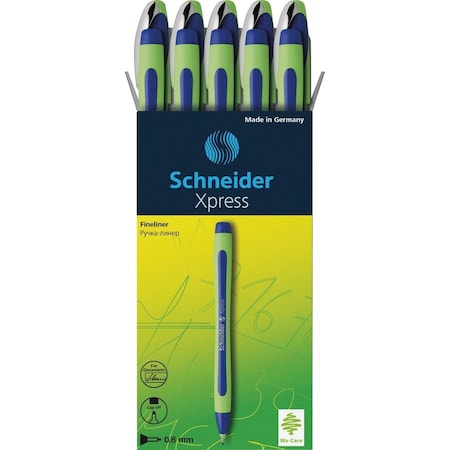 Rediform Pen, Fineliner, Xpress, 0.8mm Fiber Point, 10/PK, Blue 10PK RED190003